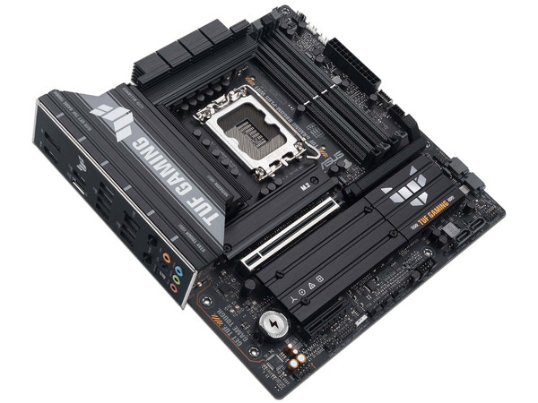 T. Madre ASUS TUF GAMING B860M-PLUS WIFI, 
Chipset Intel B860, 
Segmento: Alto/Gamer,
Soporta: Procesadores Intel Core Ultra (Serie 2), LGA1851, 
Memoria DDR5 8800+MT/s, 256GB Max, 
Wi-Fi 7, 2.5Gb Ethernet, ATX