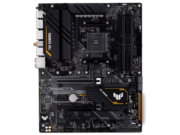 T. Madre ASUS TUF GAMING X570-PRO WIFI II, Chipset AMD X570,
Soporta: 5ta Generación Ryzen, Socket AM4,
Memoria: DDR4 5100(O.C.)/3200(O.C.)/2133 MHz, 128GB Max,
Integrado: AudioHD, Red, USB 3.2 y SATA 3.0, M.2,
ATX, Ptos: 2xPCIEx16, 2xPCIEx1.