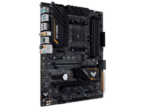 T. Madre ASUS TUF GAMING X570-PRO WIFI II, Chipset AMD X570,
Soporta: 5ta Generación Ryzen, Socket AM4,
Memoria: DDR4 5100(O.C.)/3200(O.C.)/2133 MHz, 128GB Max,
Integrado: AudioHD, Red, USB 3.2 y SATA 3.0, M.2,
ATX, Ptos: 2xPCIEx16, 2xPCIEx1.