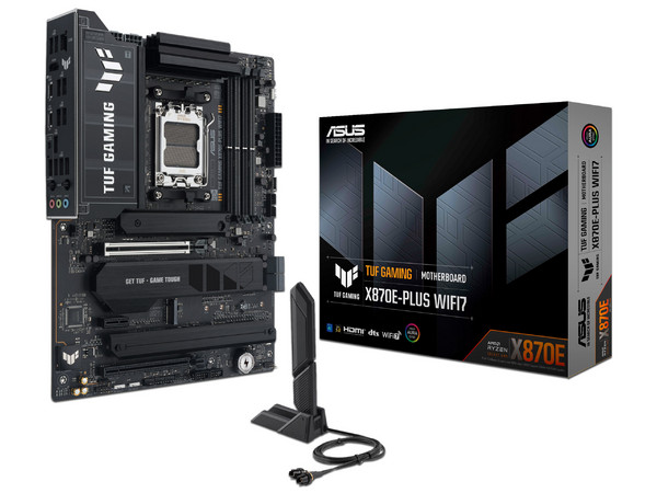 T. Madre ASUS TUF GAMING X870E-PLUS WIF:
Chipset AMD X870E,
Segmento: Alto/Gamer,
Soporta: AMD Ryzen 7ma, 8va y 9na Generación,
Socket AM5, RAM: DDR5 8000/6800/4800MHz, Max 192GB,
AudioHD, Red, USB 3.2, SATA, M.2,
ATX, 1xPCIE5.0x16, 1xPCIE4.0x16