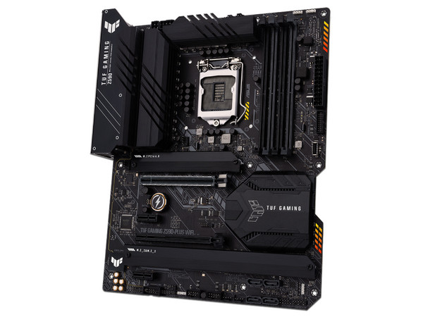 T. Madre ASUS TUF GAMING Z590-PLUS WIFI, Chipset Intel Z590,
Soporta: Core de 11va y 10ma generación, Socket 1200,
Memoria: DDR4 5133(OC)/3600(OC)/2133 MHz, 64GB Max,
Integrado: AudioHD, Red, USB 3.0 y SATA 3.0, M.2,
ATX, Ptos: 2xPCIEx16, 2xPCIEx1.