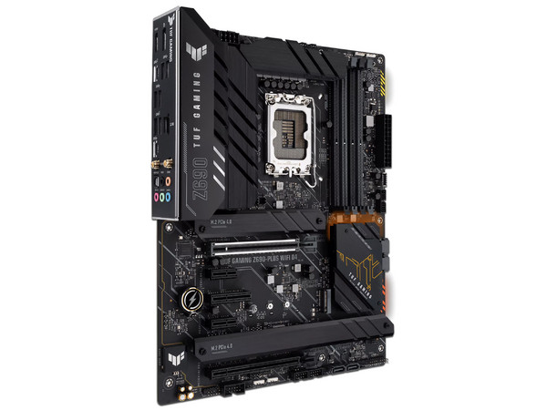 T. Madre ASUS TUF Gaming, Chipset Intel Z690 Plus,
Soporta: Intel 12va Generación de Socket 1700,
Memoria: DDR4 5333(OC)/3600(OC)/2400 MHz, 128GB Max,
Integrado: Audio HD, Red, USB 3.2,
SATA 3.0, M.2 Nvme 4.0
ATX, Ptos: 1xPCIE5.0x16, 2xPCIE3.0x1.