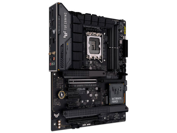 T. Madre Asus TUF GAMING Z790-Plus WIFI, Chipset Intel Z790,
Soporta Procesador Intel de 13a y 12va generación, Socket 1700,
Memoria:DDR5 7200(OC)/6800(OC)/4800  MHz, 128GB Max, 
Integrado: Audio HD, Wi-Fi 6, USB 3.2, M.2, 
ATX, 2xPCIEx16, 2xPCIEx1
