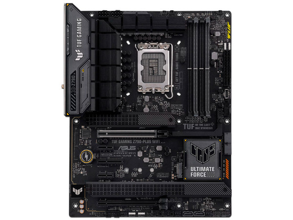 T. Madre Asus TUF GAMING Z790-Plus WIFI, Chipset Intel Z790,
Soporta Procesador Intel de 13a y 12va generación, Socket 1700,
Memoria:DDR5 7200(OC)/6800(OC)/4800  MHz, 128GB Max, 
Integrado: Audio HD, Wi-Fi 6, USB 3.2, M.2, 
ATX, 2xPCIEx16, 2xPCIEx1