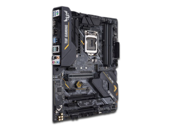 T. Madre ASUS TUF Z390-PRO GAMING, ChipSet Intel Z390,
Soporta: Core i9/i7/i5/i3 de 9na y 8va gen, Socket 1151,
Memoria: DDR4 4266(O.C.)/3200(O.C.)/2133 MHz, 64GB Max,
Integrado: Audio HD, Red,
USB 3.1 y SATA 3.0,
ATX, Ptos: 3xPCIEX16, 3xPCIEX1.