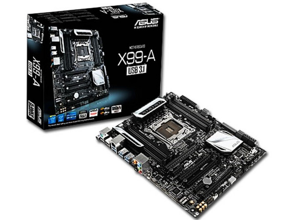 T. Madre ASUS X99-A/USB 3.1, ChipSet Intel X99,
Soporta: Intel Core i7 de Socket 2011-v3,
Memoria: DDR4 3300(O.C.)/3200(O.C.)/2133 MHz, 64GB Max,
SATA 3.0, USB 3.1,
Integrado: Audio HD, Red Gigabit,
ATX, Ptos: 3xPCIE 3.0 x16, 2xPCIEx1
