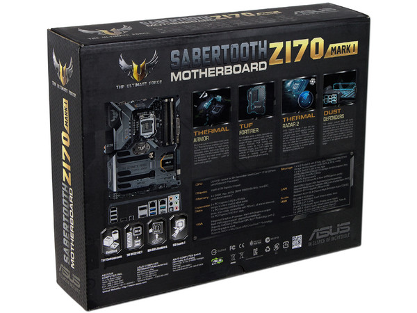 T. Madre ASUS  Z170 MARK 1, Chipset Intel Z170,
Soporta: Core i7 / i5 de 6ta Gen., Socket 1151,
Memoria: DDR4 2400(O.C.)/2133 MHz, 64GB Max,
Integrado: Audio HD, Red,
USB 3.1 y SATA 3.0,
ATX, Ptos: 3xPCIEx16, 3xPCIex1