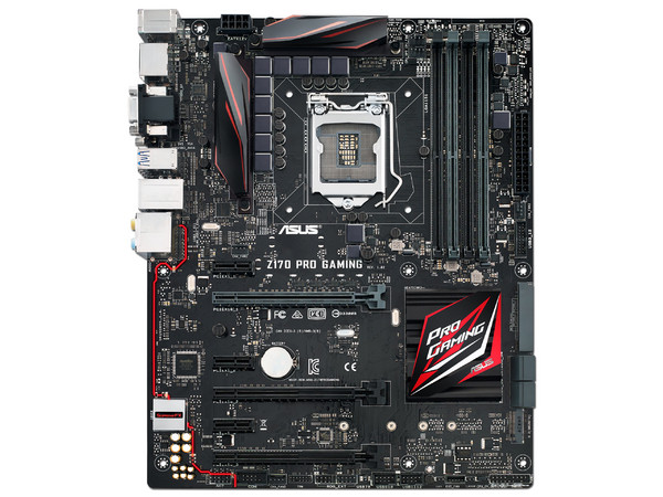 T. Madre ASUS Z170 PRO GAMING, Chipset Intel Z170,
Soporta: Core i7 / i5  de 6ta Gen., Socket 1151,
Memoria: DDR4 3400(O.C.)/ 2400(O.C.)/2133 MHz, 64GB Max,
Integrado: Audio HD, Red,
USB 3.1 y SATA 3.0,
ATX, Ptos: 3xPCIE 3.0 x16, 3xPCIE 3.0 x1