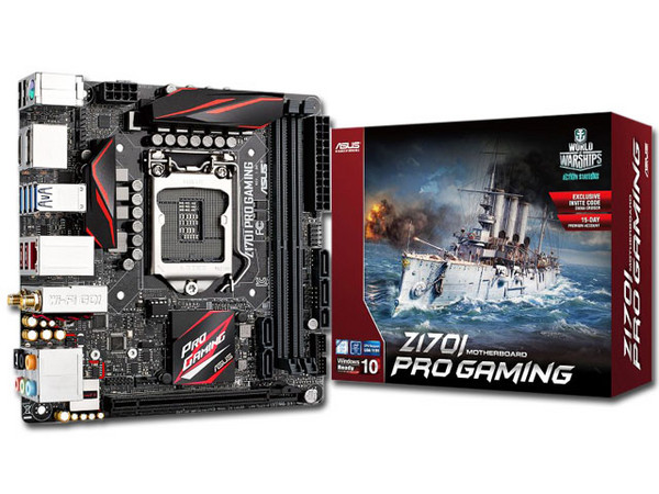 T. Madre ASUS Z170I PRO GAMING, Chipset Intel Z170,
Soporta: Core i7 / i5 / i3 de 6ta Gen., Socket 1151,
Memoria: DDR4 3400(O.C.)/3000(O.C.)/2133 MHz, 32GB Max,
Integrado: Audio HD, Red,
USB 3.1 y SATA 3.0,
Mini-ITX, Ptos: 1xPCIE 3.0 x16.