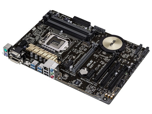 T. Madre ASUS Z97-K/CSM, ChipSet Intel Z97,
Soporta: Core i7/i5/i3 de Socket 1150,
Memoria: DDR3 3200(O.C.)/1600/1333MHz, 32GB Max,
Integrado: Audio HD, Red,
USB 3.0 y SATA 3.0,
ATX, Ptos: 2xPCIEx16,2xPCIEx1,2xPCI