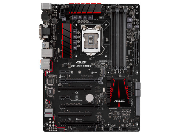 T. Madre ASUS Z97-PRO GAMER, Chipset Intel Z97,
Soporta: Core i7/i5/i3 de Socket 1150,
Memoria: DDR3 3200(O.C.)/ 1866(O.C.)/ 1600/ 1333 MHz, 32GB Max,
Integrado: Audio HD, Red,
USB 3.0 y SATA 3.0,
ATX, Ptos: 2xPCIE 3.0 x16, 2xPCIEx1