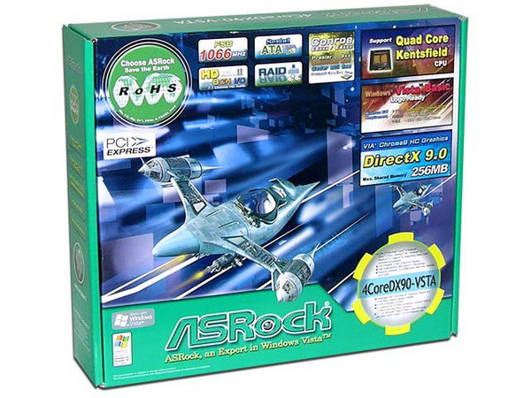 T. Madre ASRock 4CoreDX90-VSTA, ChipSet VIA P4M900,
Soporta: Pentium 4, D, Core2Duo, 533/800/1066MHz,
Integrado: Audio 7.1, Red, Video VIA Chrome9 HC,
Memoria: DDR400/333/266, 2 Bancos, 2GBMax,
Diseño: Micro ATX, Ptos: 1xPCEX16, 3xPCI