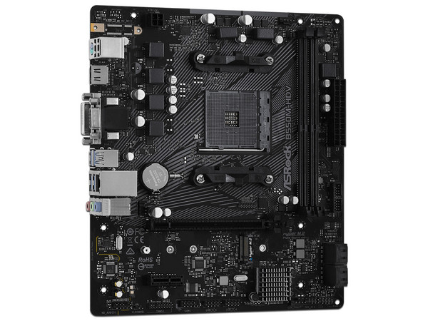 T. Madre ASRock B550M-HDV, 
Chipset AMD B550,
Segmento: Basico,
Soporta: AMD Ryzen 3ra, 4ta y 5ta Generación, Socket AM4,
Memoria: DDR4 4600(OC)/ 3200/ 2133 MHz, 128GB Max,
Integrado: Audio HD, Red, USB 3.2, SATA 3.0, M.2,
M-ATX, Ptos: 1xPCIEx16.