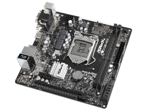 T. Madre Asrock H310M-HDV, Chipset Intel H310,
Soporta: Core i7 / i5 / i3 / Pentium / Celeron de 8va. Gen., Socket 1151,
Memoria: DDR4 2133MHz, 32GB Max,
Integrado: Audio HD, Red,
USB 3.0, SATA 3.0
ATX, Ptos: 1xPCIE 3.0 x16.