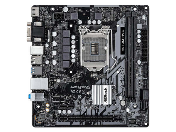 T. Madre ASRock H510M, Chipset Intel H510,
Soporta: Intel 11va Generación de Socket 1200,
Memoria: DDR4 3200 / 2933 / 2133 MHz, 64GB Max,
Integrado: AudioHD, Red, USB 3.2 y SATA 3.0,
Micro-ATX, Ptos: 1xPCIE4.0x16, 1xPCIEx1.