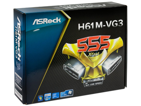 T. Madre ASRock H61M-VG3, Chipset Intel H61,
Soporta: Core i7 / i5 / i3 de Socket 1155,
Memoria: DDR3 1600/1333/1066 MHz, 16 GB Max,
Integrado: Audio HD, Red,
Micro ATX, Ptos: 1xPCIEX16, 1xPCIEX1.
