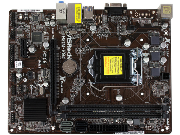 T. Madre ASRock H81M-VG4, Chipset Intel H81,
Soporta: Core i3 / i5 / i7 / Pentium / Celeron de Socket 1150,
Memoria: DDR3 1600/1333/1066 MHz, 16 GB Max,
Integrado: Audio HD, Red,
SATA 3.0, USB 3.0.
Micro-ATX, Ptos: 1xPCIEX16, 1xPCIEX1.