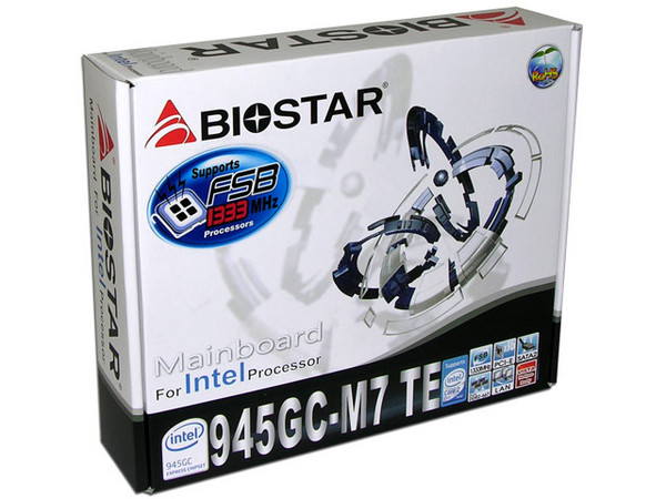 T. Madre Biostar 945GC-M7 TE, ChipSet Intel 945GC,
Soporta: Cel.400, DualCore/2 Duo, 1333/1066/800/MHz,
Memoria: DDR2 533/667Mhz, 2 Bancos,
Integrado: Video Intel GMA 950, Audio HD, Red,
Diseño: MicroATX, Ptos: 1xPCEx16, 1xPCE, 2xPCI