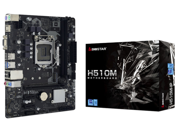 T. Madre Biostar H510MHP,
Chipset Intel H510,
Segmento: Básico,
Soporta: Intel 10ma y 11va Generación de Socket 1200,
Memoria: DDR4 3200/2666/2133 MHz, 64GB Max,
Integrado: Audio HD, Red,
USB 3.0 y SATA 3.0,
Micro-ATX, Ptos: 2xPCIE3.0X1, 1xPCIE4.0
