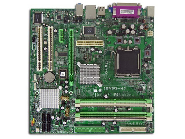 T. Madre Biostar I945G-M7, ChipSet Intel 945G,
Soporta: Pentium 4, D, Core2Duo, 800/1066MHz,
Integrado: Audio 5.1, Red, Video Intel GMA 950,
Memoria: DDR2 533/667MHz, 4 Bancos, 4GBMax,
Diseño: Micro ATX, Ptos: 1xPCE, 1xPCEx16, 2xPCI