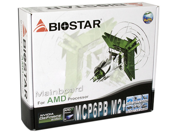 T. Madre Biostar MCP6PB M2+, ChipSet Nvidia 6150,
Soporta: Phenom, Athlon 64/Athlon 64 X2, Socket AM2+,
Memoria: DDR2 800/667Mhz, 2 Bancos, 4GB Max,
Integrado: Audio HD, Red 10/100, Video NVIDIA 6150,
Diseño: MicroATX, Ptos:1xPCEx16, 1xPCI