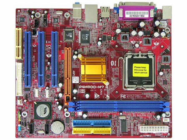 T. Madre Biostar P4M800-M7A, ChipSet VIA P4M800,
Soporta: Intel LGA775 (90nm) FSB 800MHz,
Integrado: Video, Audio y Red,
Memoria: DDR 400 / 333, 2 Bancos, 2GB Max,
Diseño: Micro ATX, Ptos:3x PCI, 1x AGP8X, 1x CNR