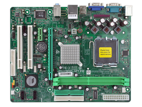T. Madre Biostar P4M900-M7 FE, Chipset VIA P4M900,
Soporta: Pentium 4, D, Core2Duo, 533/800/1066MHz,
Integrado: Audio 5.1, Red, Video VIA Chrome9 HC IGP,
Memoria: DDR2 533/667MHz, 2 Bancos, 4GBMax,
Diseño: Micro ATX, Ptos: 1xPCE, 1xPCEx16, 2xPCI