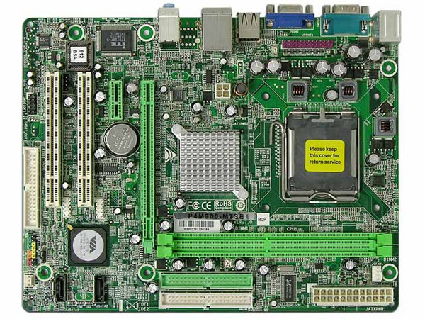 T. Madre Biostar P4M900-M7SE, Chipset VIAP4M900,
Soporta: Pentium 4, D, Core2Duo, 533/800/1066MHz,
Integrado: Audio 5.1, Red, Video VIA Chrome9,
Memoria: DDR2 533/667MHz, 2 Bancos, 4GBMax,
Diseño: Micro ATX, Ptos: 1xPCE, 1xPCEx16, 2xPCI
