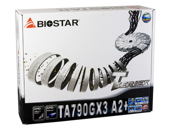 T. Madre Biostar TA790GX3 A2+, ChipSet AMD 790GX,
Soporta: Phenom, Athlon 64/Athlon 64 X2, Socket AM2+,
Memoria: DDR2 1066/800/MHz, 4 Bancos, 16GB Max,
Integrado: Audio HD, Red 100/1000, Video ATI HD3300,
Diseño: ATX, Ptos: 2xPCEx16 2.0, 2xPCEx1 2.0,