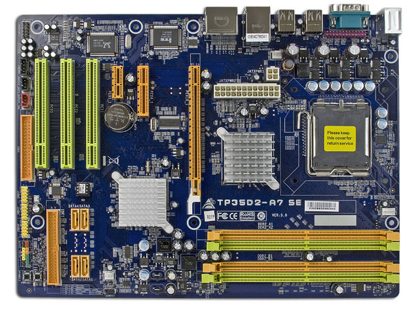 T. Madre Biostar TP35D2-A7 SE, ChipSet Intel P35,
Soporta: Cel.400, DualCore/Duo/Quad, 1600/1333MHz,
Memoria: DDR2 1066/800/Mhz, 4 Bancos, 8GB Max,
Integrado: Audio 8+2 HD, Red 10/100/1000,
Diseño: ATX, Ptos: 1xPCEx16, 2xPCE, 3xPCI