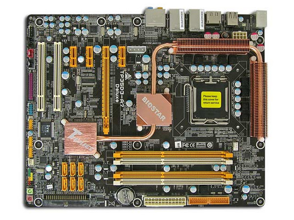 T. Madre Biostar TP35D3-A7 Deluxe, ChipSet Intel P35,
Soporta: Core 2 Quad, Core 2 Duo, 800/1066/1333MHz,
Memoria: DDR3 1333/1066/800/Mhz, 4 Bancos, 8GB Max,
Integrado: Audio 7.1, Red 10/100/1000,
Diseño: ATX, Ptos: 1xPCEx16, 3xPCEx1