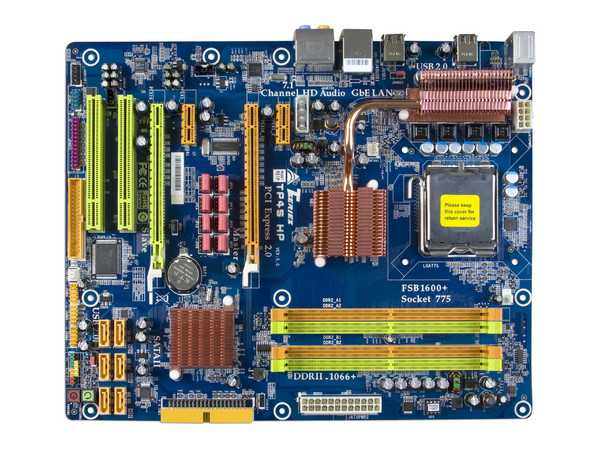 T. Madre Biostar TP45 HP, ChipSet Intel P45,
Soporta: Cel.400, DualCore/Duo/Quad,1333/1600MHz,
Memoria: DDR2 1066/800/MHz, 4 Bancos, 16GB Max,
Integrado: Audio HD, Red 100/1000,
Diseño: ATX, Ptos: 2xPCEx16 2.0, 2xPCEx1 2.0, 2xPCI