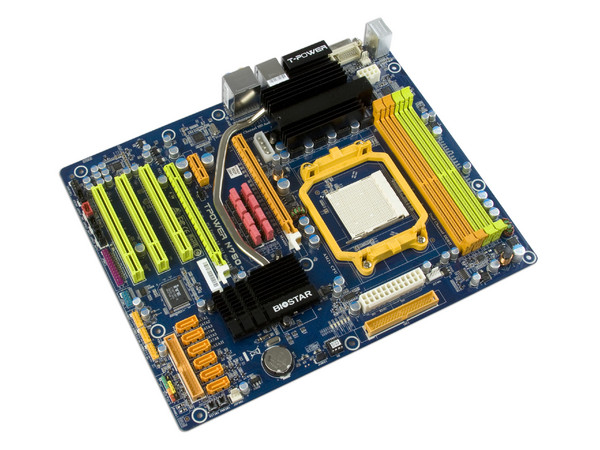 T. Madre Biostar TPower N750, ChipSet nForce750a SLI,
Soporta: Phenom, Athlon 64/Athlon 64 X2, Socket AM2+,
Memoria: DDR2 800/1066MHz, 4 Bancos, 16GB Max,
Integrado: Audio HD, Red 100/1000, Video nForce750a SLI,
Ptos: 2xPCEx16 2.0, 1xPCEx1 2.0, 3xPCI