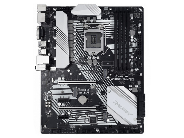 T. Madre BIOSTAR Z490 Silver, Chipset Intel Z490,
Soporta: Intel Core, Pentium y Celeron de 10a Gen, Socket 1200,
Memoria: DDR4 4400+ (OC) / 4000 (OC) / 2133 MHz, 64GB Max,
Integrado: Red, USB 3.0 y SATA 3.0, M.2,
ATX, Ptos: 2xPCIEx16, 3xPCIEx1