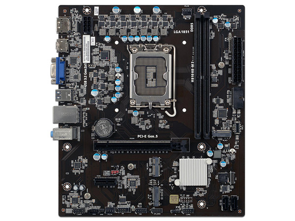 T. Madre ECS H810H8-M2: 
Chipset Intel H810, 
Segmento: Básico, Socket 1851, 
Soporta: Procesadores Intel Ultra, 
Memoria: DDR5 6400MHz, 128GB Max, 
Integrado: AudioHD, Red, USB, M.2, 
Micro-ATX, Ptos: 1xPCIE4.0x16, 1xPCIE3.0x1.