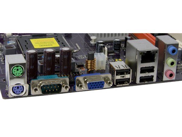 T. Madre ECS 945GCT-M/1333, ChipSet Intel 945GC,
Soporta: Cel.400, DualCore/2Duo, 1066/1333MHz,
Memoria: DDR2 533/667Mhz, 2 Bancos, 4GB Max,
Integrado: Video, Audio HD, Red 10/100,
Diseño: MicroATX, Ptos: 1xPCEx16, 1xPCEx1, 2xPCI