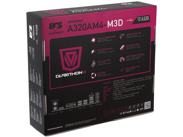 T. Madre ECS A320AM4-M3D, Chipset AMD A320,
Soporta: AMD Ryzen 3ra, 4ta y 5ta Generación, Socket AM4,
Memoria: DDR4 3200/2400/2133 MHz, 32GB Max,
Integrado: Audio HD, Red, USB 3.0,
SATA 3.0, M.2,
Micro-ATX, Ptos: 1xPCIE 3.0 x16.
