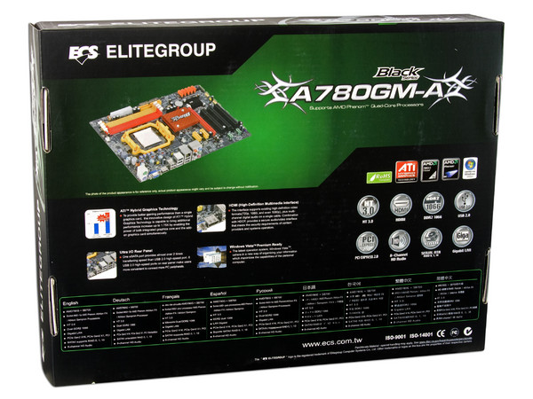 T. Madre ECS A780GM-A, ChipSet  AMD 780G,
Soporta: Phenom, Athlon 64 X2, Socket AM2+,
Integrado: Video ATI HD3200, Audio HD, Red,
Memoria: 4x DDR2 1066Mhz, Max. 32GB, Diseño ATX,
Ptos: 1xPCIEX16, 2xPCI-E X1, 3xPCI