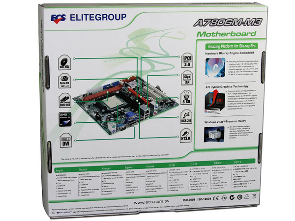 T. Madre ECS A780GM-M3, ChipSet AMD 780G,
Soporta: Phenom I y II, Athlon 64X2, Socket AM2+,
Integrado: Video ATI HD3200, Audio HD, Red,
Memoria: DDR2 1066Mhz, Max. 16GB, Diseño MATX,
Ptos: 1xPCIEX16, 1xPCIEX1, 2xPCI