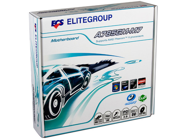 T. Madre ECS A785GM-M7, ChipSet AMD 785G,
Soporta: Phenom II X6 y X4 AM3,
Integrado: Video Radeon HD4200, Audio HD, Red,
Memoria: DDR3 1333MHz/1066MHz,
Diseño mATX, Ptos: 1xPCIEX16, 1xPCIEX1, 2xPCI 