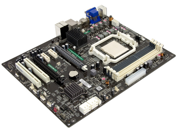 T. Madre ECS A885GM-A2, ChipSet AMD 880G,
Soporta: Phenom II X6/Athlon/Sempron de Socket AM3,
Memoria: DDR3 1600(OC)/1333/1066 MHz, 32GB Max.
Integrado: Video Radeon HD4250, Audio HD, Red,
Diseño ATX, Ptos: 2xPCIEX16, 2xPCIEX1, 2xPCI