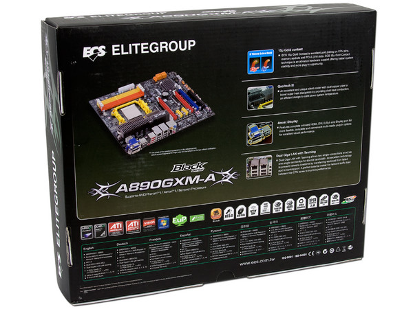 T. Madre ECS A890GXM-A, ChipSet AMD 890GX,
Soporta: Phenom II X3, X4 y X6 de Socket AM3,
Integrado: Video Radeon HD4290, Audio HD, Red,
Memoria: DDR3 1800(OC)/1600(OC)/1333 MHz,
Diseño ATX, Ptos: 3xPCIEX16, 2xPCI-EX1, 1xPCI