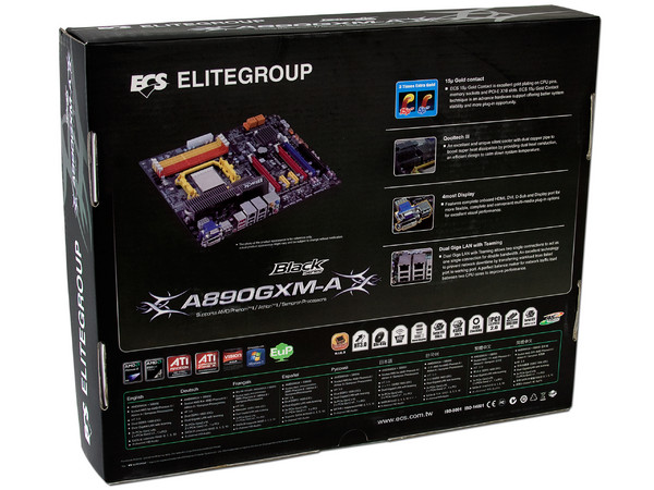 T. Madre ECS A890GXM-A, ChipSet AMD 890GX,
Soporta: Phenom II X6 de Socket AM3,
Integrado: Video ATI Radeon HD4290, Audio HD, Red,
Memoria: DDR3 1333/1066 MHz,
Diseño ATX,Ptos: 3xPCIEX16, 2xPCI-EX1, 1xPCI