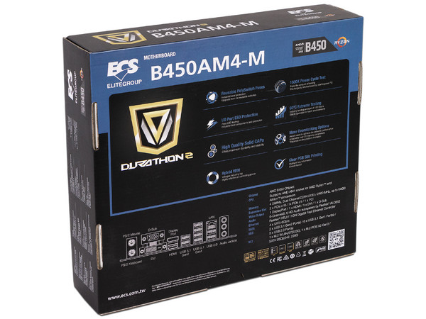 T. Madre ECS B450AM4-M, ChipSet AMD B450,
Soporta: AMD Ryzen / Athlon,
Memoria: DDR4 2666/2400/2133 MHz, 64GB Max,
Integrado: Audio HD, Red, USB 3.2 y SATA 3.0, M.2,
ATX, Ptos: 1xPCIE3.0x16, 1xPCIE2.0x16, 1xPCIE2.0x1.