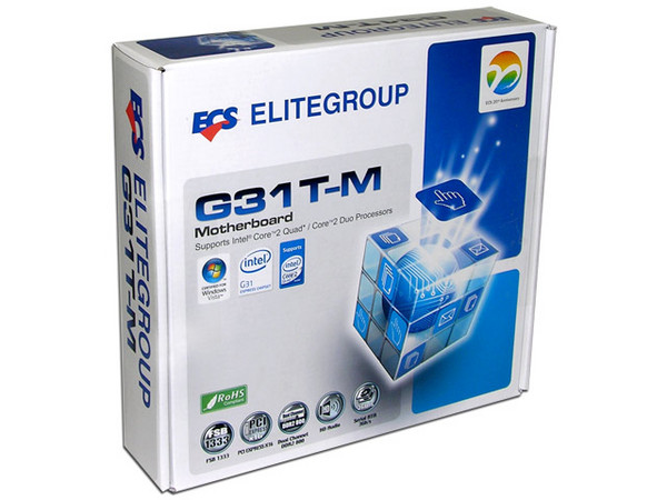 T. Madre ECS G31T-M, ChipSet Intel G31 & ICH7,
Soporta: Cel.400, DualCore/2Duo, 1066/1333MHz,
Memoria: DDR2 667/800/Mhz, 2 Bancos, 4GB Max,
Integrado: Video Intel 3100, Audio HD, Red 10/100,
Diseño: MicroATX, Ptos: 1xPCEx16, 1xPCEx1, 2xPCI
