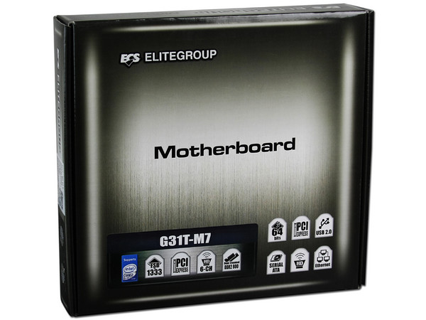 T. Madre ECS G31T-M7, ChipSet Intel G31 & ICH7,
Soporta: Cel.400, DualCore/2Duo, 1066/1333MHz,
Memoria: DDR2 667/800/Mhz, 2 Bancos, 4GB Max,
Integrado: Video Intel 3100, Audio HD, Red 10/100,
Diseño: MicroATX, Ptos: 1xPCEx16, 1xPCEx1, 2xPCI