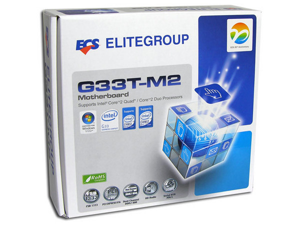 T. Madre ECS G33T-M2, ChipSet Intel G33,
Soporta: Celeron400, DualCore, Core2Duo,
Integrado: Audio 7.1, Red, Video GMA3100,
Memoria: DDR2 800/667, 4 Bancos, 8GBMax,
Diseño: microATX, Ptos: 2xPCI, 1xPCE, 1xPCEx16