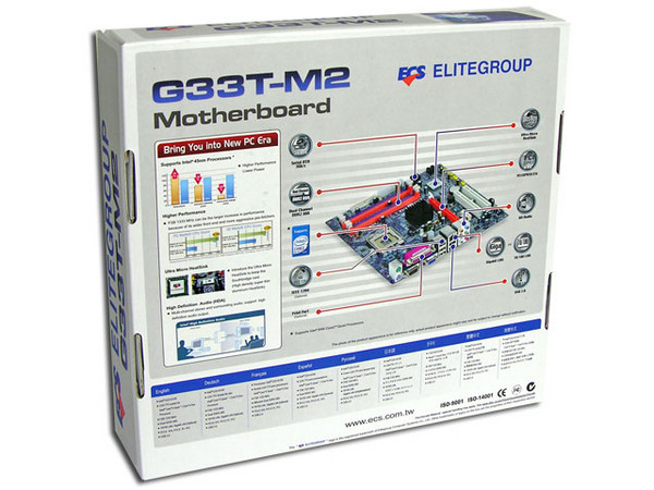 T. Madre ECS G33T-M2, ChipSet Intel G33,
Soporta: Celeron400, DualCore, Core2Duo,
Integrado: Audio 7.1, Red, Video GMA3100,
Memoria: DDR2 800/667, 4 Bancos, 8GBMax,
Diseño: microATX, Ptos: 2xPCI, 1xPCE, 1xPCEx16
