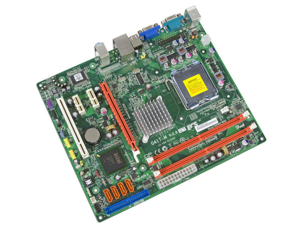 T. Madre ECS G41T-M, ChipSet Intel G41 & ICH7,
Soporta: Cel.400, DualCore, 2Duo, Quad,1066/1333MHz,
Memoria: DDR2 667/800Mhz, 2 Bancos, 8GB Max,
Integrado: Video, Audio HD, Red 10/100,
Diseño: MicroATX, Ptos: 1xPCEx16, 2xPCEx1, 1xPCI