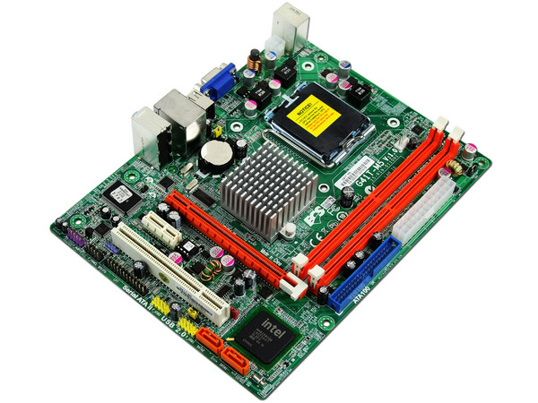 T. Madre ECS G41T-M5, ChipSet Intel G41 & ICH7,
Soporta: Cel.400, DualCore, 2Duo, Quad,1066/1333MHz,
Memoria: DDR2 667/800Mhz, 2 Bancos, 8GB Max,
Integrado: Video, Audio HD, Red 10/100,
Diseño: MicroATX, Ptos: 1xPCEx16, 2xPCEx1, 1xPCI